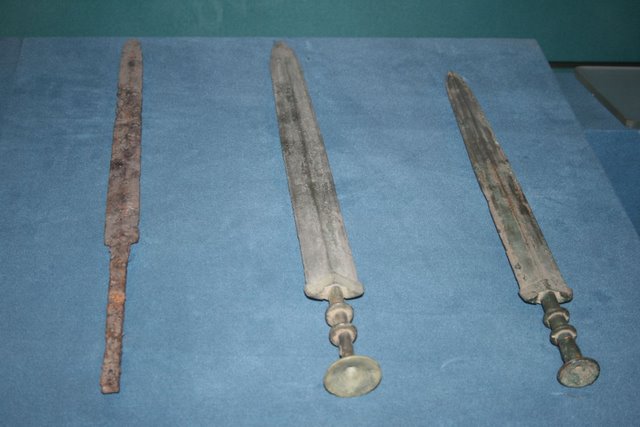 Iron sword and two bronze swords, Warring States Period.jpeg