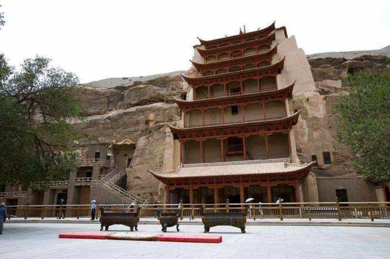 File:Facade of Mogao Grottoes.jpg